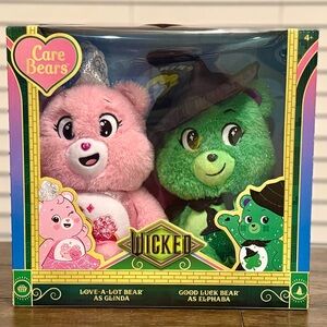 Exclusive Collector Care Bears x Wicked Plush Set, Glinda & Elphaba